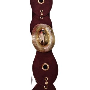 Cinturón burdeos círculo