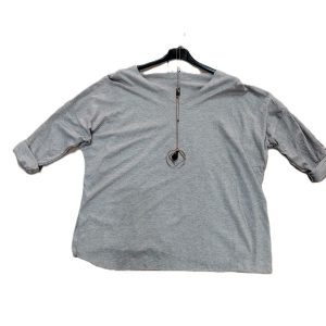 Camiseta punto fino celeste cuello redondo