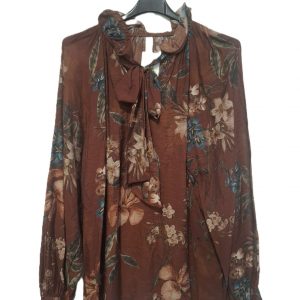 camisa Rossi estampado chocolate y azul