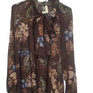 Camisa Rossi estampado marrón y azul