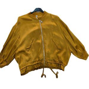 Chaqueta raso mostaza