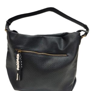 Bolso negro colgante blanco