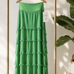 Falda de Seda Verde