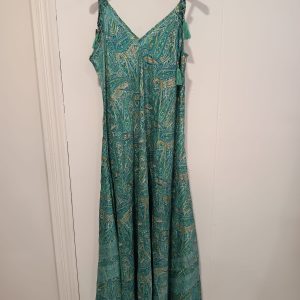Vestido Ara  Seda Verde