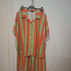 conjunto rayas naranja
